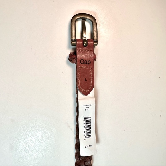GAP Vachetta Braided Leather Brass Buckle Belt, NWT - L - Picture 10 of 10